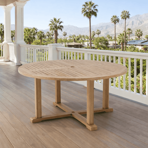 Large Round Teak Outdoor Dining Table (59" Diameter) - Tosca - Teak HQ™
