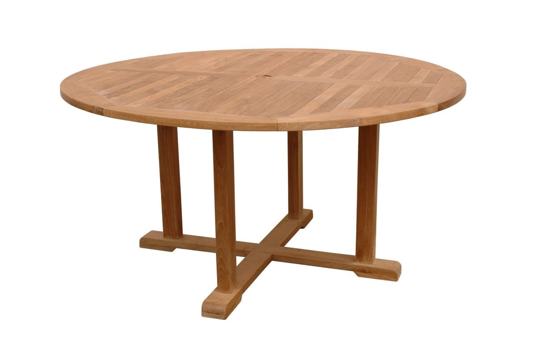 Large Round Teak Outdoor Dining Table (59" Diameter) - Tosca - Teak HQ™