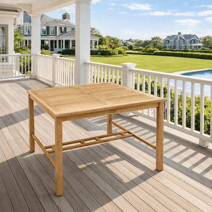 Large Square Teak Bar Table (59" Square) - Windsor - Teak HQ™