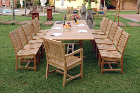 Large Teak Dining Set - Valencia (Table) & Rialto (14 Chairs) - Teak HQ™