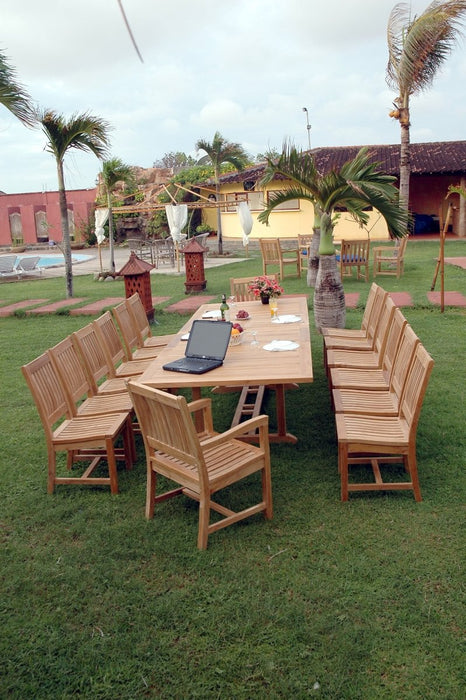 Large Teak Dining Set - Valencia (Table) & Rialto (14 Chairs) - Teak HQ™