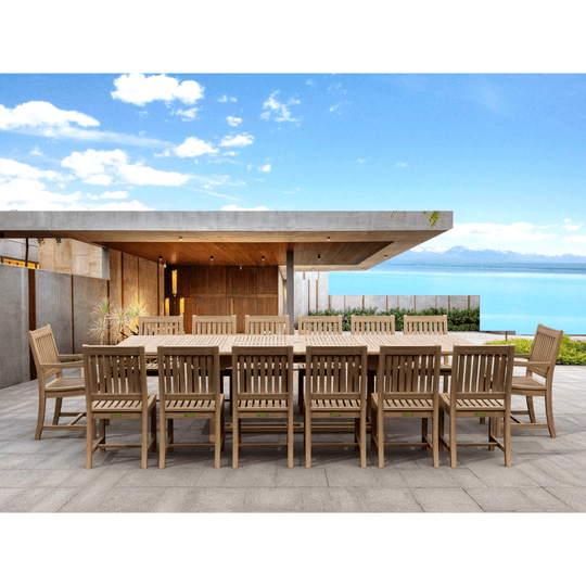 Large Teak Dining Set - Valencia (Table) & Rialto (14 Chairs) - Teak HQ™