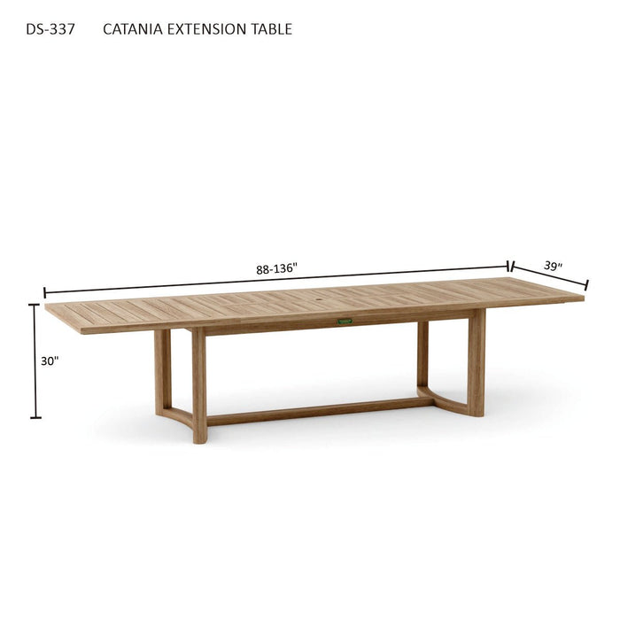 Large Teak Patio Table (136" Long Rectangle) - Catania - Teak HQ™