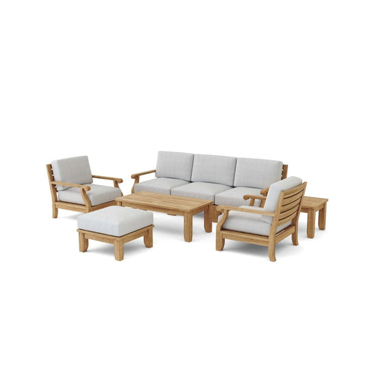 Luxury Teak Outdoor Furniture - Riviera 8 - Piece Sectional Set - Teak HQ™