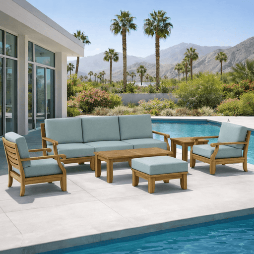 Luxury Teak Outdoor Furniture - Riviera 8 - Piece Sectional Set - Teak HQ™