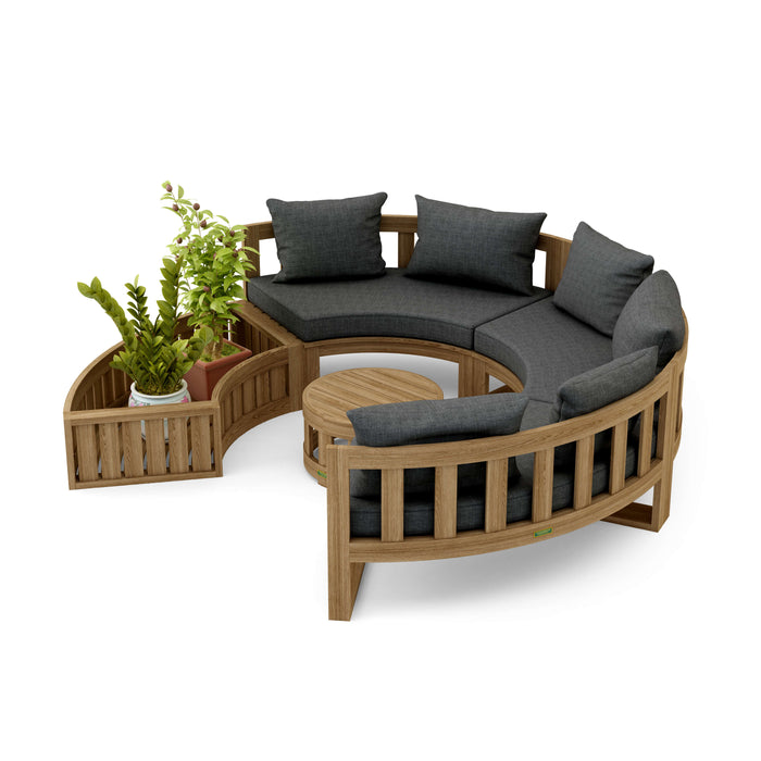 Teak Sectional Outdoor Sofa - Arena 5-Piece Modular Set