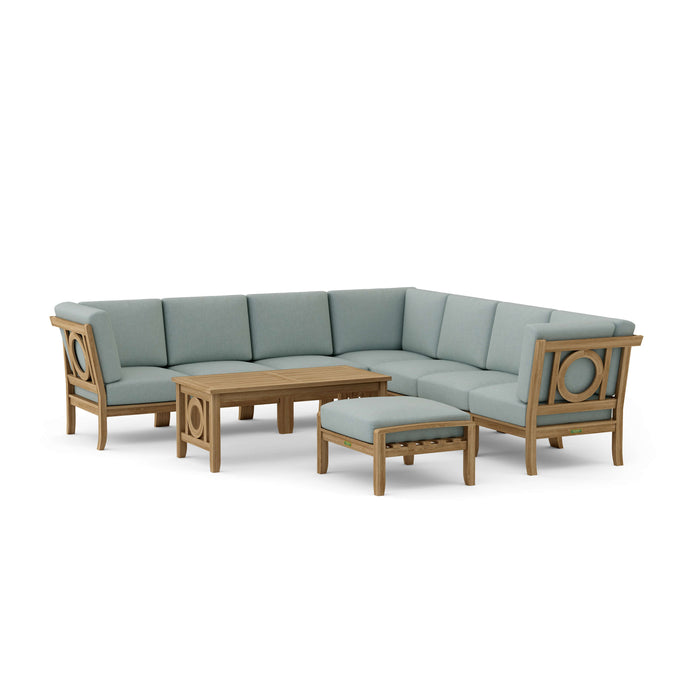 Teak Conversation Set - Natsepa 9-Piece Sectional Set