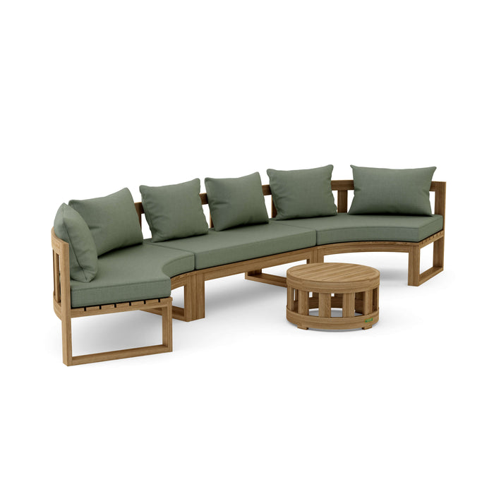 Teak Exterior Furniture - Arena 4-Piece Sectional Set