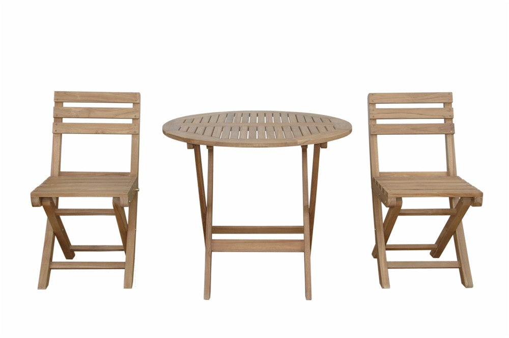 Teak Outdoor Dining Set for 2 - Chester (Table) & Alabama (Chairs)