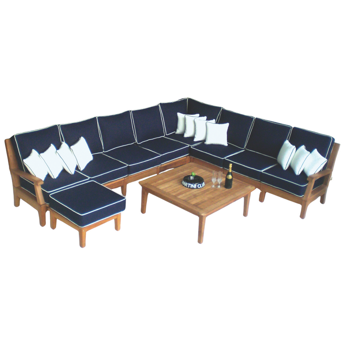 Teak Outdoor Sectional - Miami 10-Piece Modular Set