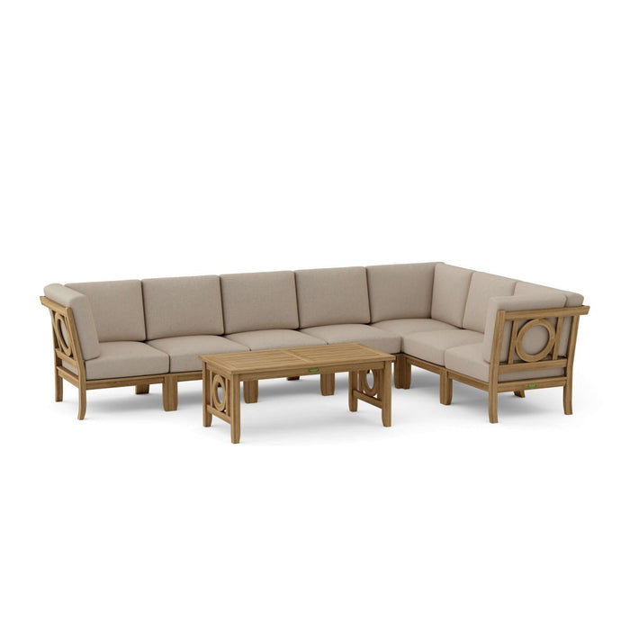 Modern Teak Furniture - Natsepa 8 - Piece Sectional Set - Teak HQ™