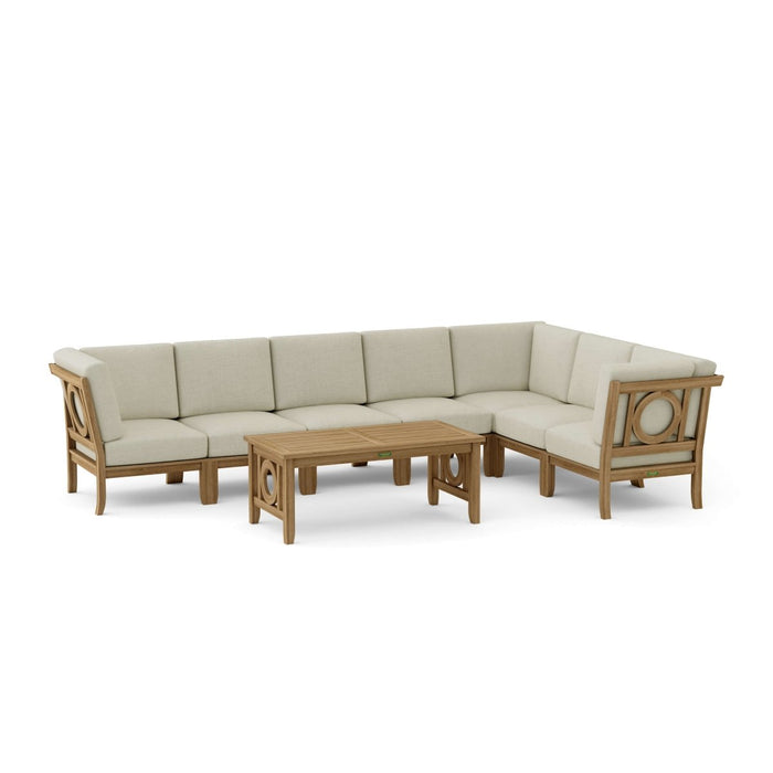 Modern Teak Furniture - Natsepa 8 - Piece Sectional Set - Teak HQ™