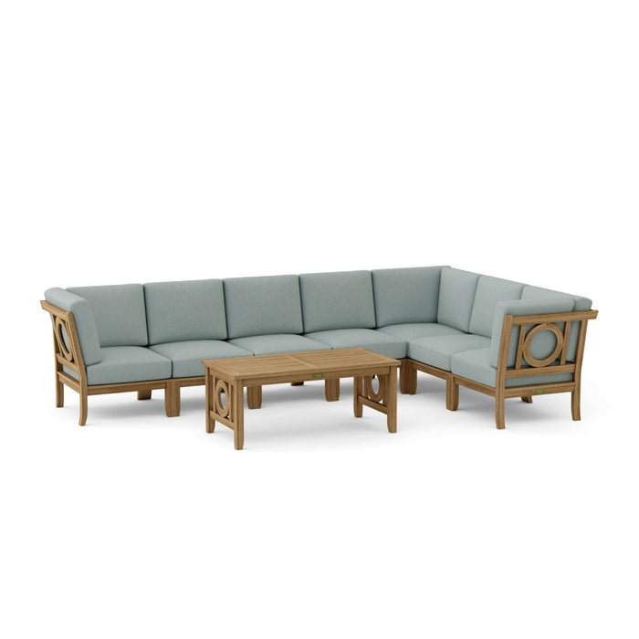 Modern Teak Furniture - Natsepa 8 - Piece Sectional Set - Teak HQ™
