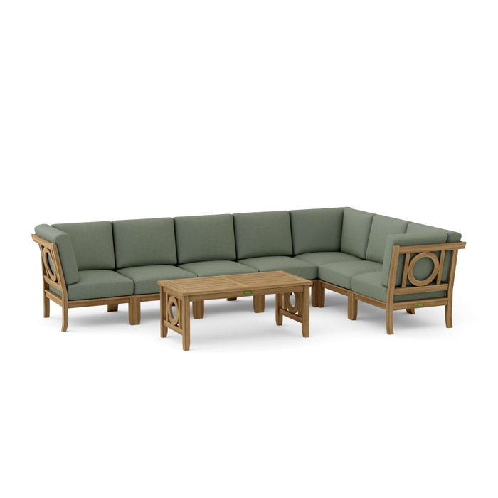 Modern Teak Furniture - Natsepa 8 - Piece Sectional Set - Teak HQ™