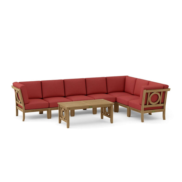 Modern Teak Furniture - Natsepa 8 - Piece Sectional Set - Teak HQ™