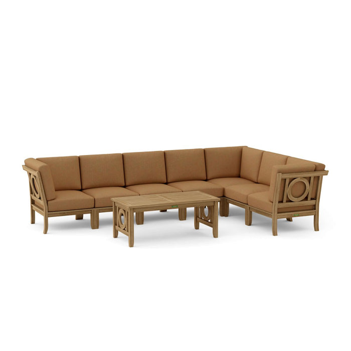 Modern Teak Furniture - Natsepa 8 - Piece Sectional Set - Teak HQ™