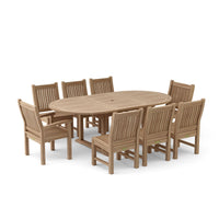 Modern Teak Outdoor Dining Set - Bahama (Table) & Sahara (8 Chairs)