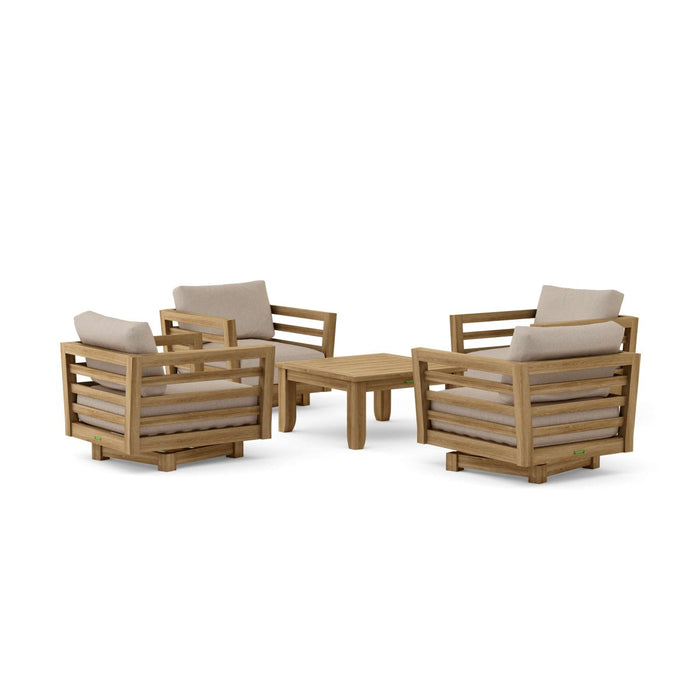 Modern Teak Outdoor Furniture - Cordoba 5 - Piece Set - Teak HQ™