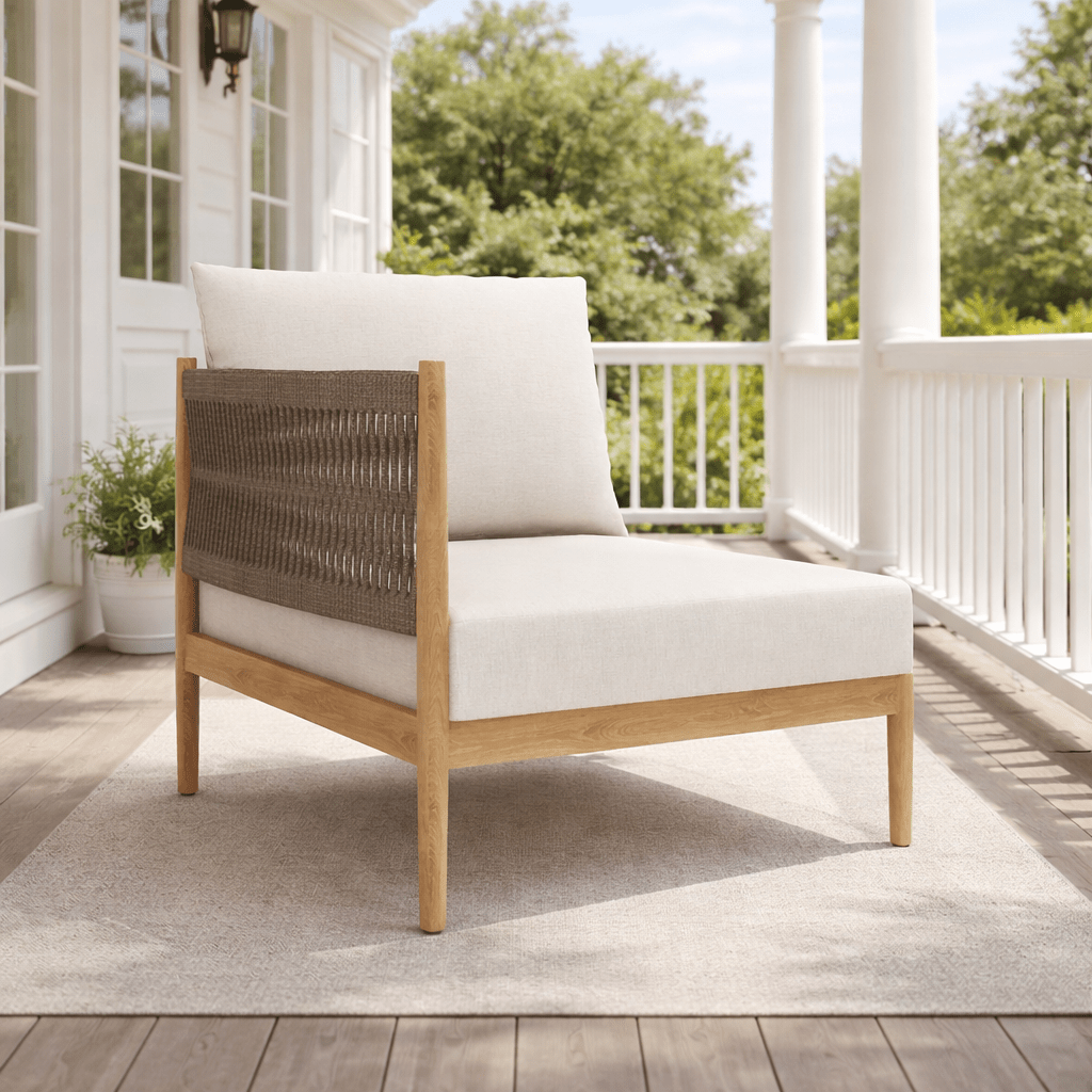 Modern Teak Sectional (Right End Piece) - San Lucas - Teak HQ™