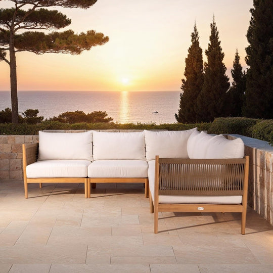 Modern Teak Sectional (Right End Piece) - San Lucas - Teak HQ™