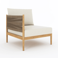 Modern Teak Sectional (Right End Piece) - San Lucas