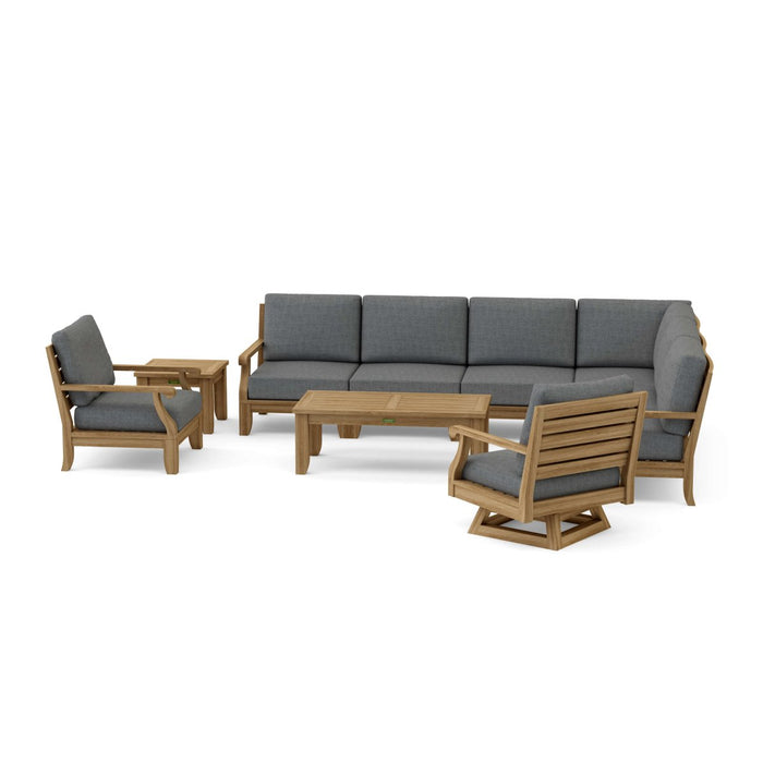 Modular Teak Outdoor Furniture - Riviera 10 - Piece Sectional Set - Teak HQ™