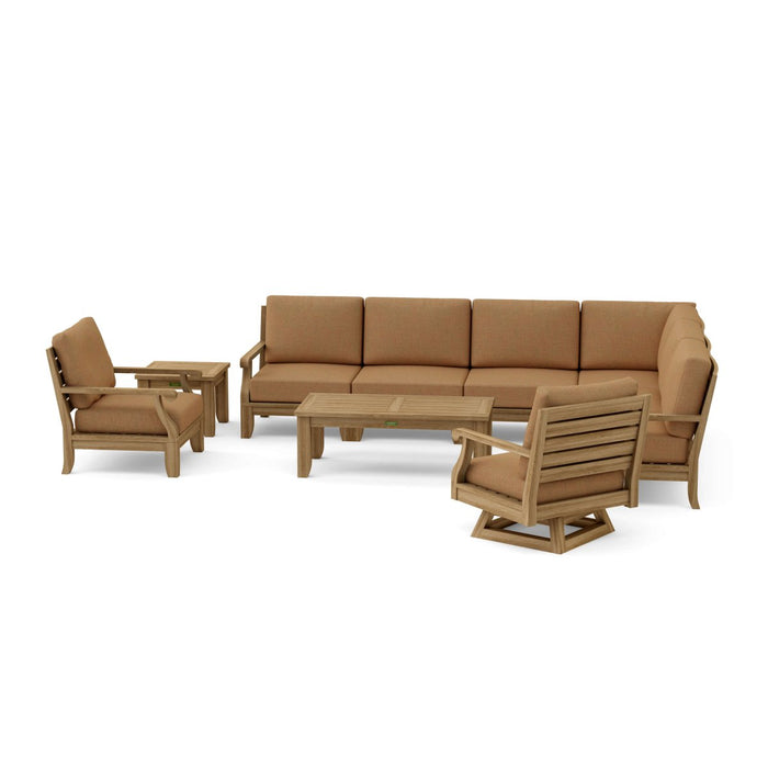 Modular Teak Outdoor Furniture - Riviera 10 - Piece Sectional Set - Teak HQ™