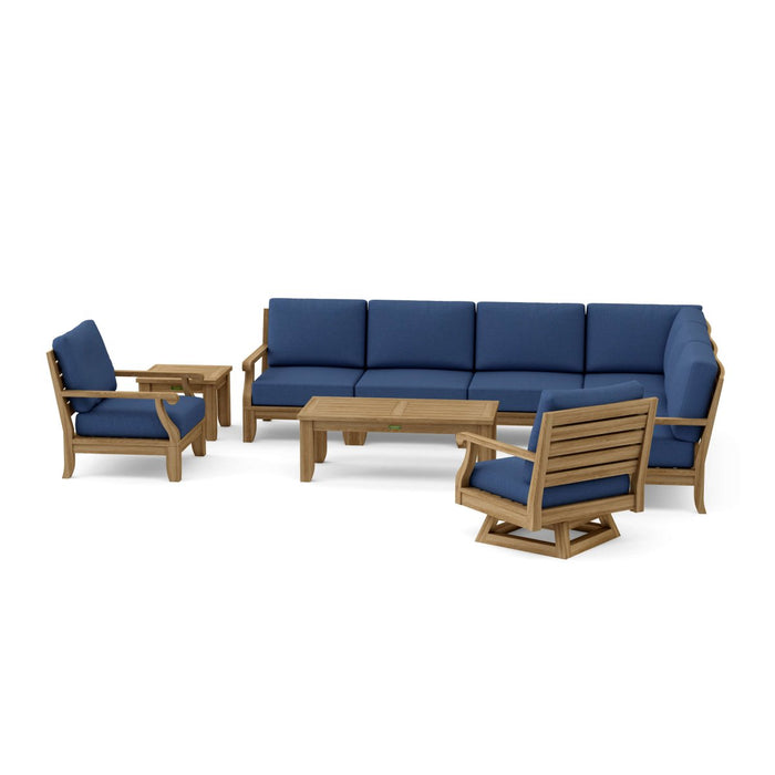 Modular Teak Outdoor Furniture - Riviera 10 - Piece Sectional Set - Teak HQ™