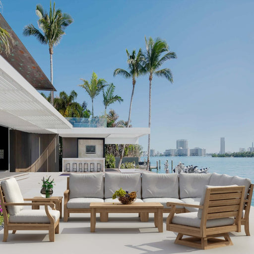 Modular Teak Outdoor Furniture - Riviera 10 - Piece Sectional Set - Teak HQ™