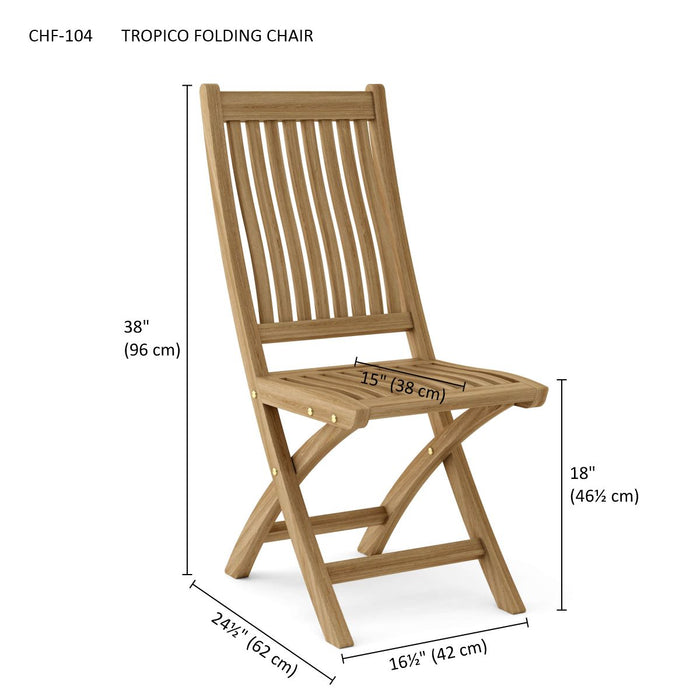 Teak Folding Deck Chairs (Set of 2) - Tropico