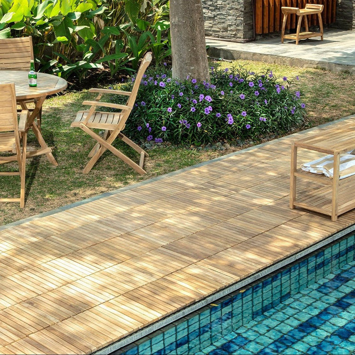 Natural Teak Interlocking Tiles (10 Sq Ft) - Deca - Teak HQ™