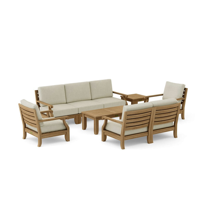 Natural Teak Outdoor Furniture - Riviera 10 - Piece Modular Set - Teak HQ™