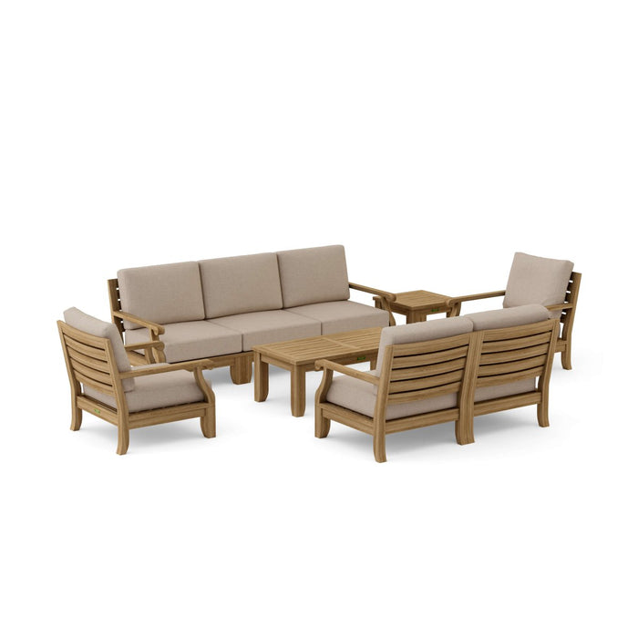 Natural Teak Outdoor Furniture - Riviera 10 - Piece Modular Set - Teak HQ™