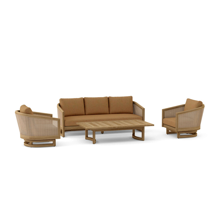 Teak Balcony Furniture - Catania 4-Piece Set