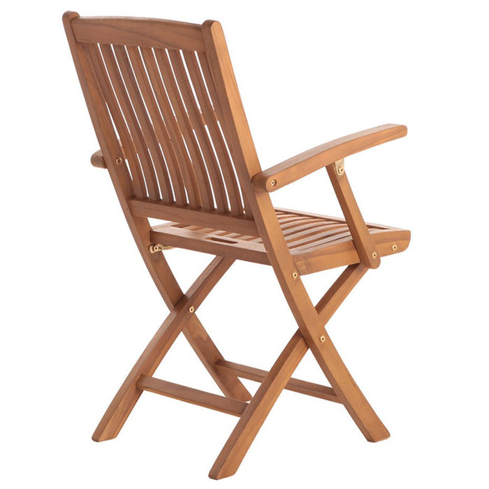 Oiled Teak Folding Arm Chair for Outdoor Patio - Monaco - Teak HQ™