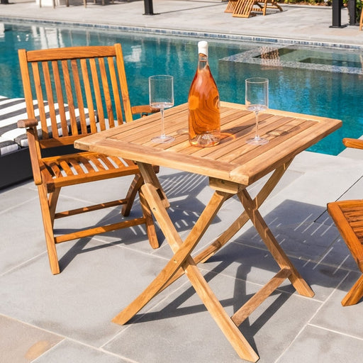 Oiled Teak Folding Arm Chair for Outdoor Patio - Monaco - Teak HQ™