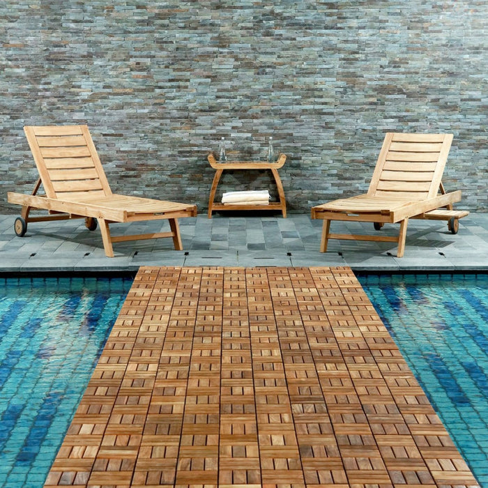 Oiled Teak Interlocking Tiles (10 Sq Ft) - Terracea - Teak HQ™