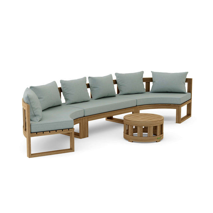 Teak Exterior Furniture - Arena 4-Piece Sectional Set