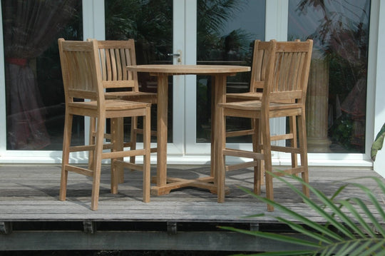 Outdoor Teak Bar Set - Bahama (Table) & Avalon (4 Chairs) - Teak HQ™
