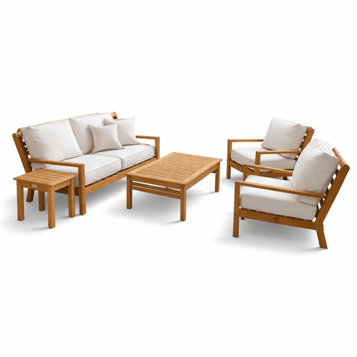 Outdoor Teak Conversation Set - Coastal 5 - Piece Set - Teak HQ™