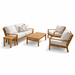 Outdoor Teak Conversation Set - Coastal 5 - Piece Set - Teak HQ™