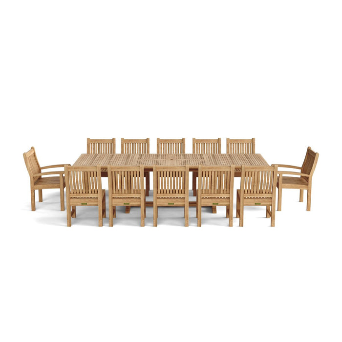 Outdoor Teak Dining Set for 12 - Valencia (Table) & Sahara (Chairs) - Teak HQ™