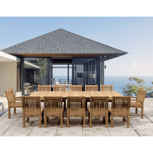 Outdoor Teak Dining Set for 12 - Valencia (Table) & Sahara (Chairs) - Teak HQ™