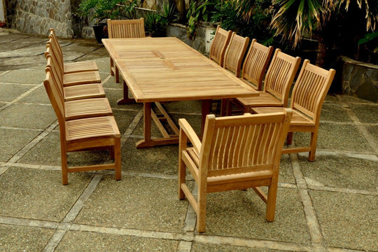 Outdoor Teak Dining Set for 12 - Valencia (Table) & Sahara (Chairs) - Teak HQ™