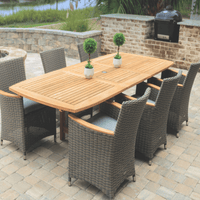 Outdoor Teak Dining Table Set - Family (Table) & Helena (6 Chairs)