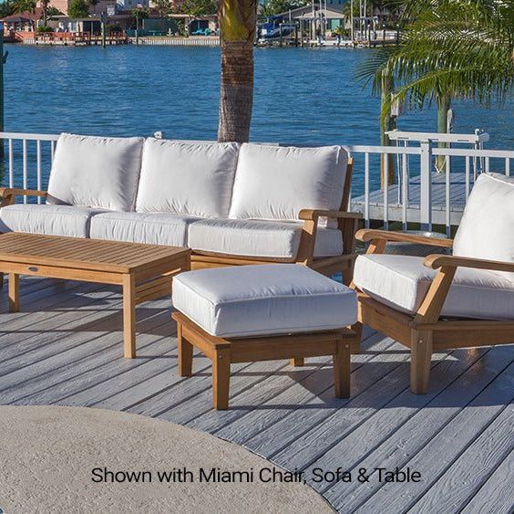 Outdoor Teak Ottoman - Miami - Teak HQ™