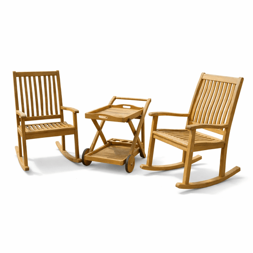 Outdoor Teak Rockers and Cart - Comfort - Teak HQ™