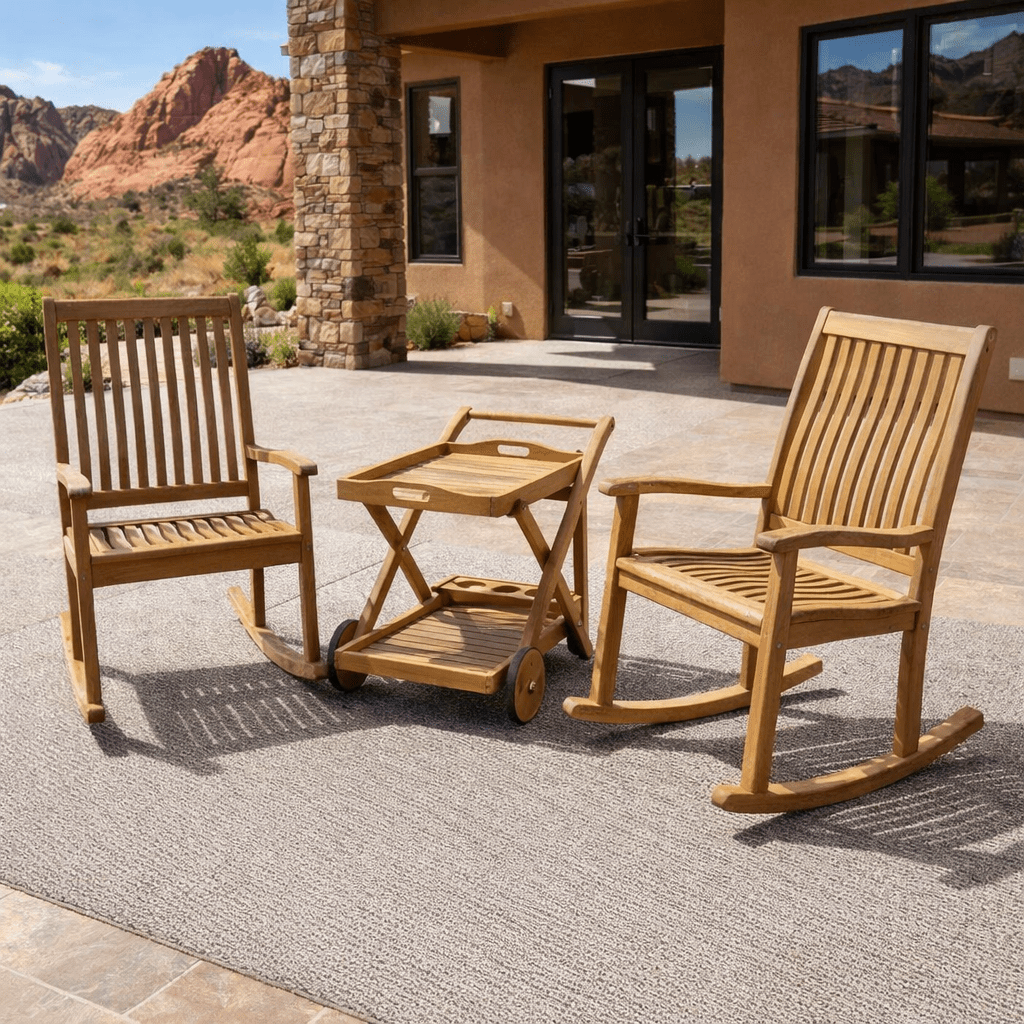 Outdoor Teak Rockers and Cart - Comfort - Teak HQ™