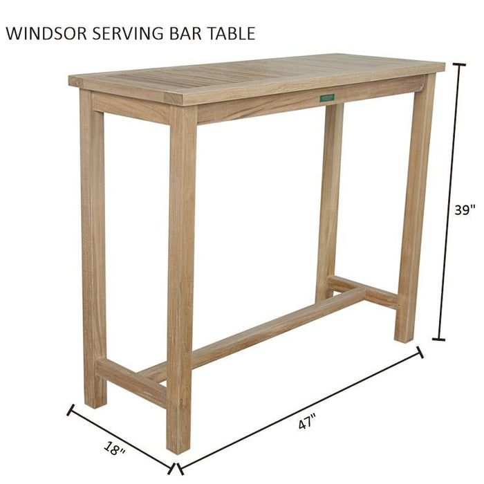 Outdoor Teak Serving Table (47" Long Rectangle) - Windsor - Teak HQ™