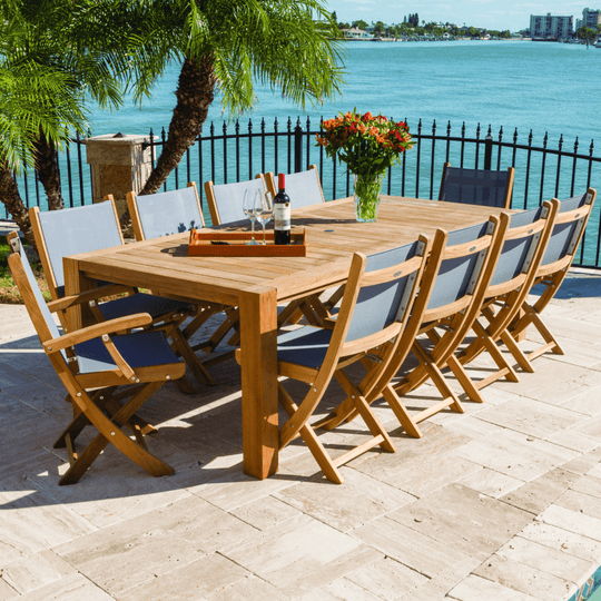 Outdoor Teak Set - Comfort (Table) & Sailmate (10 Chairs) - Teak HQ™